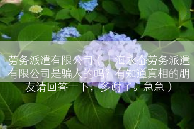 劳务派遣有限公司（上海永奋劳务派遣有限公司是骗人的吗？有知道真相的朋友请回答一下，多谢了。急急）