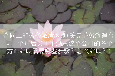 合同工和劳务派遣区别(签完劳务派遣合同一个月后员工不满意这个公司的各个方面辞职需要哪些步骤？怎么辞职？)