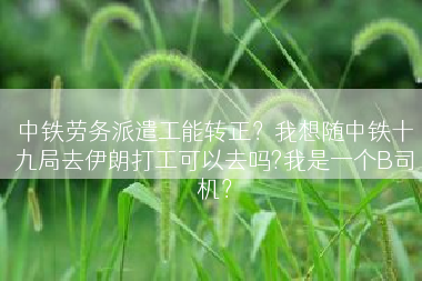 中铁劳务派遣工能转正？我想随中铁十九局去伊朗打工可以去吗?我是一个B司机？
