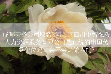 成都劳务公司取名?问一下四川中智弘毅人力资源服务有限公司是正统的出国劳务单位吗，会不会是骗人的?