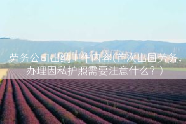 劳务公司出纳工作内容(首次出国劳务，办理因私护照需要注意什么？)