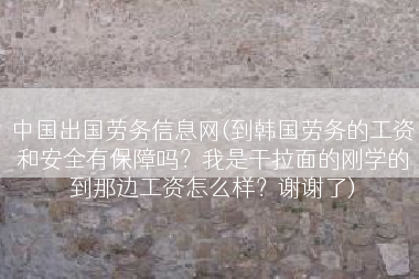 中国出国劳务信息网(到韩国劳务的工资和安全有保障吗？我是干拉面的刚学的到那边工资怎么样？谢谢了)