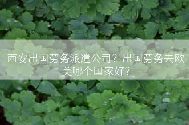 西安出国劳务派遣公司？出国劳务去欧美哪个国家好？