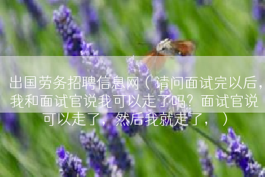 出国劳务招聘信息网（请问面试完以后，我和面试官说我可以走了吗？面试官说可以走了，然后我就走了，）