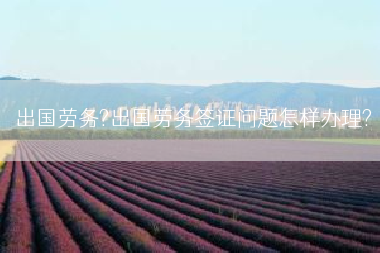 出国劳务?出国劳务签证问题怎样办理?