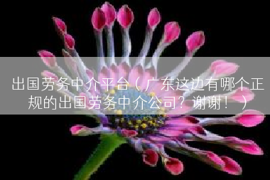 出国劳务中介平台（广东这边有哪个正规的出国劳务中介公司？谢谢！）