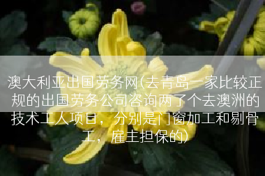 澳大利亚出国劳务网(去青岛一家比较正规的出国劳务公司咨询两了个去澳洲的技术工人项目，分别是门窗加工和剔骨工，雇主担保的)