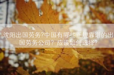 沈阳出国劳务?中国有哪些正规靠谱的出国劳务公司？应该如何选择?