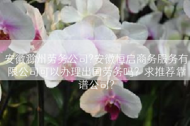 安徽滁州劳务公司?安徽恒启商务服务有限公司可以办理出国劳务吗？求推荐靠谱公司?