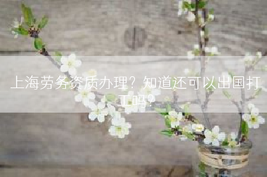 上海劳务资质办理？知道还可以出国打工吗？