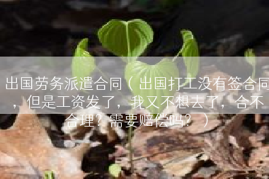出国劳务派遣合同（出国打工没有签合同，但是工资发了，我又不想去了，合不合理？需要赔偿吗？）