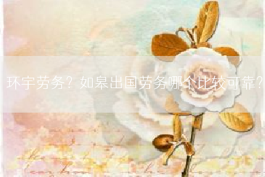 环宇劳务？如皋出国劳务哪个比较可靠？