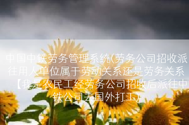 中国中铁劳务管理系统(劳务公司招收派往用人单位属于劳动关系还是劳务关系【我是农民工经劳务公司招收后派往中铁公司去国外打工)