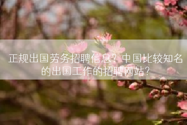 正规出国劳务招聘信息？中国比较知名的出国工作的招聘网站？