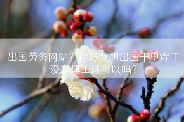出国劳务网站？你好我想出国干电焊工没有焊工证可以吗？