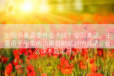 出国劳务需要什么手续？学习英语，主要用于平常的出国自助旅游的英语，什么课本最实用。？