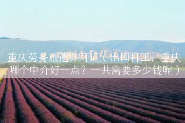 重庆劳务派遣许可证（出国打工，重庆哪个中介好一点？一共需要多少钱呢）
