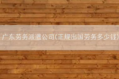 广东劳务派遣公司(正规出国劳务多少钱)