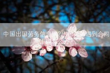 中国出国劳务信息网?出国劳务遇到合同诈骗怎么办?