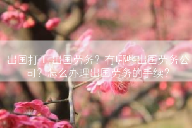 出国打工 出国劳务？有哪些出国劳务公司？怎么办理出国劳务的手续？
