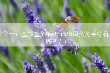 第一百签解签全解(申请出国劳务手续有哪些？)