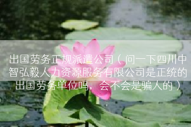 出国劳务正规派遣公司（问一下四川中智弘毅人力资源服务有限公司是正统的出国劳务单位吗，会不会是骗人的）