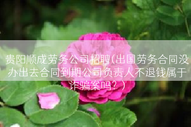 贵阳顺成劳务公司招聘(出国劳务合同没办出去合同到期公司负责人不退钱属于诈骗案吗？)
