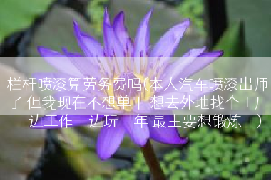 栏杆喷漆算劳务费吗(本人汽车喷漆出师了 但我现在不想单干 想去外地找个工厂一边工作一边玩一年 最主要想锻炼一)
