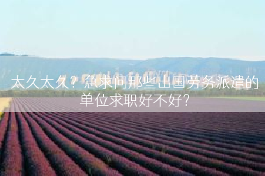 太久太久？急求问那些出国劳务派遣的单位求职好不好？