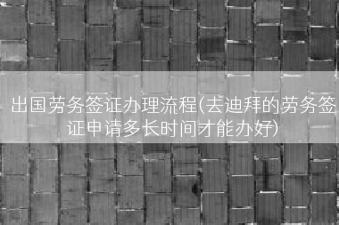 出国劳务签证办理流程(去迪拜的劳务签证申请多长时间才能办好)