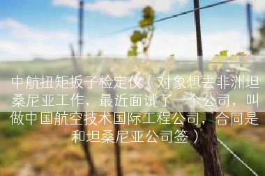 中航扭矩扳子检定仪（对象想去非洲坦桑尼亚工作，最近面试了一个公司，叫做中国航空技术国际工程公司，合同是和坦桑尼亚公司签）