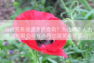 出国劳务派遣资质查询？大连鸿泰人力资源有限公司有办理出国劳务资质吗？