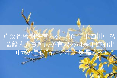 广汉德盛钢铁有限公司(问一下四川中智弘毅人力资源服务有限公司是正统的出国劳务单位吗，会不会是骗人的)
