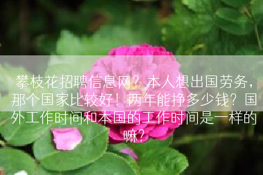 攀枝花招聘信息网？本人想出国劳务，那个国家比较好！两年能挣多少钱？国外工作时间和本国的工作时间是一样的嘛？