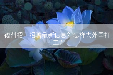 德州招工招聘最新信息？怎样去外国打工？