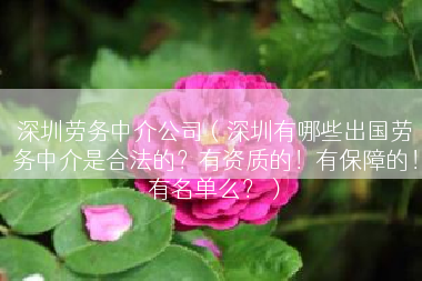 深圳劳务中介公司（深圳有哪些出国劳务中介是合法的？有资质的！有保障的！有名单么？）