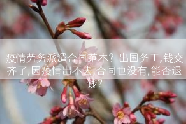 疫情劳务派遣合同范本？出国务工,钱交齐了,因疫情出不去,合同也没有,能否退钱？