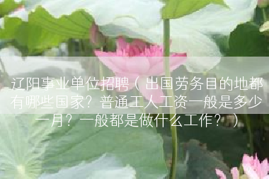 辽阳事业单位招聘（出国劳务目的地都有哪些国家？普通工人工资一般是多少一月？一般都是做什么工作？）