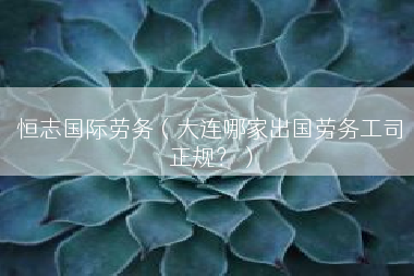 恒志国际劳务（大连哪家出国劳务工司正规？）