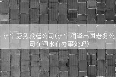 济宁劳务派遣公司(济宁润泽出国老务公司在泗水有办事处吗)