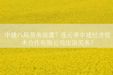 中建八局劳务派遣？连云港中建经济技术合作有限公司出国劳务？