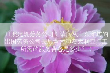 日照建筑劳务公司（请问从山东潍坊的出国劳务公司去加拿大和澳大利亚打工所需的服务费各是多少？）