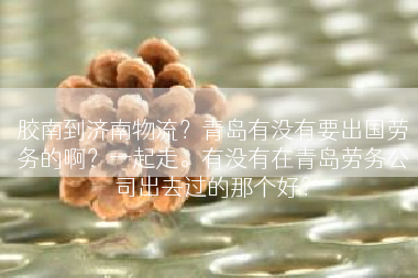 胶南到济南物流？青岛有没有要出国劳务的啊？一起走。有没有在青岛劳务公司出去过的那个好？