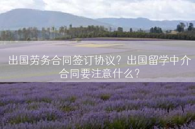 出国劳务合同签订协议？出国留学中介合同要注意什么？