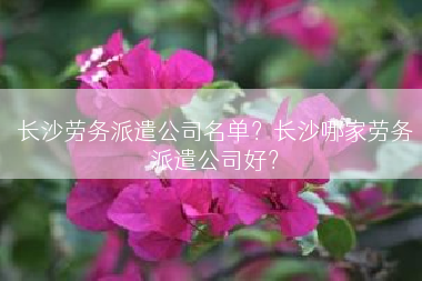 长沙劳务派遣公司名单？长沙哪家劳务派遣公司好？