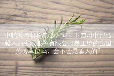 中鹏教育机构电话？问一下四川中智弘毅人力资源服务有限公司是正统的出国劳务单位吗，会不会是骗人的？