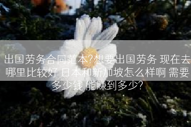 出国劳务合同范本?想要出国劳务 现在去哪里比较好 日本和新加坡怎么样啊 需要多少钱 能赚到多少?