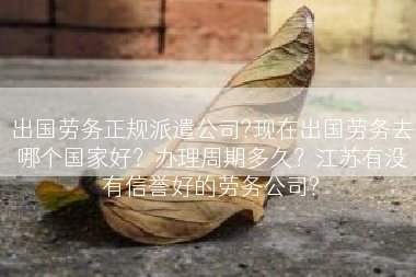出国劳务正规派遣公司?现在出国劳务去哪个国家好？办理周期多久？江苏有没有信誉好的劳务公司?