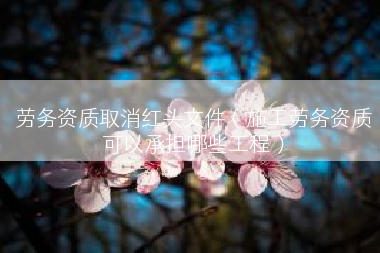 劳务资质取消红头文件（施工劳务资质可以承担哪些工程）