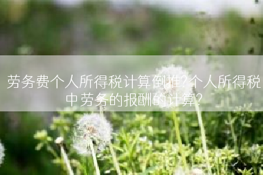 劳务费个人所得税计算倒推?个人所得税中劳务的报酬的计算?